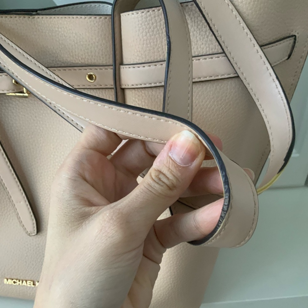 Michael KORS Emilia Large EW Leather Powder Tan Colour Tote Shoulder Purse New - Picture 3 of 16